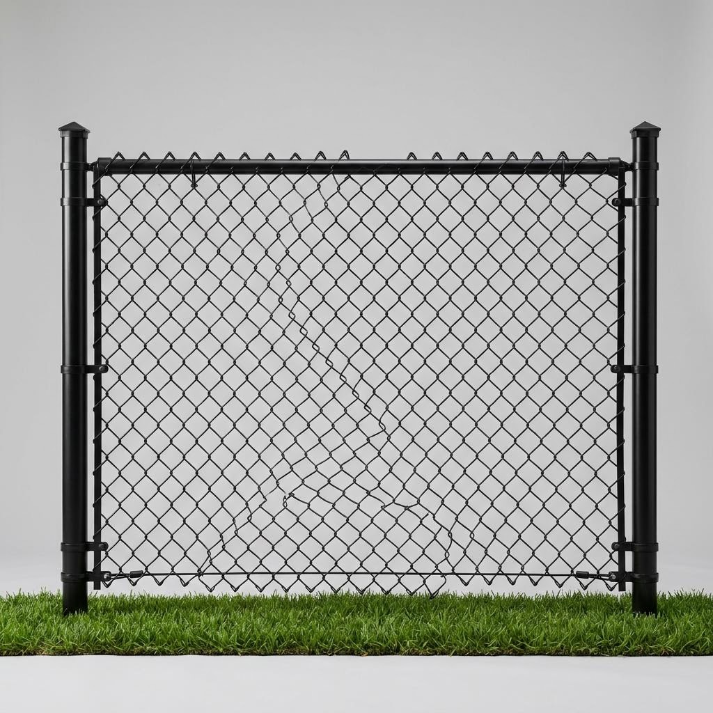 Black Vinyl Coated style black chain link fencing