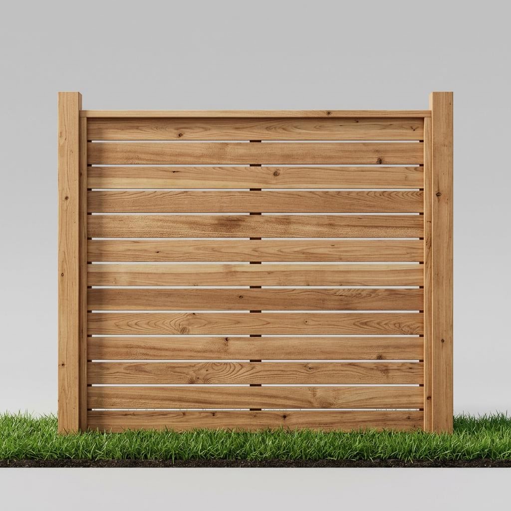 Horizontal style cedar fencing