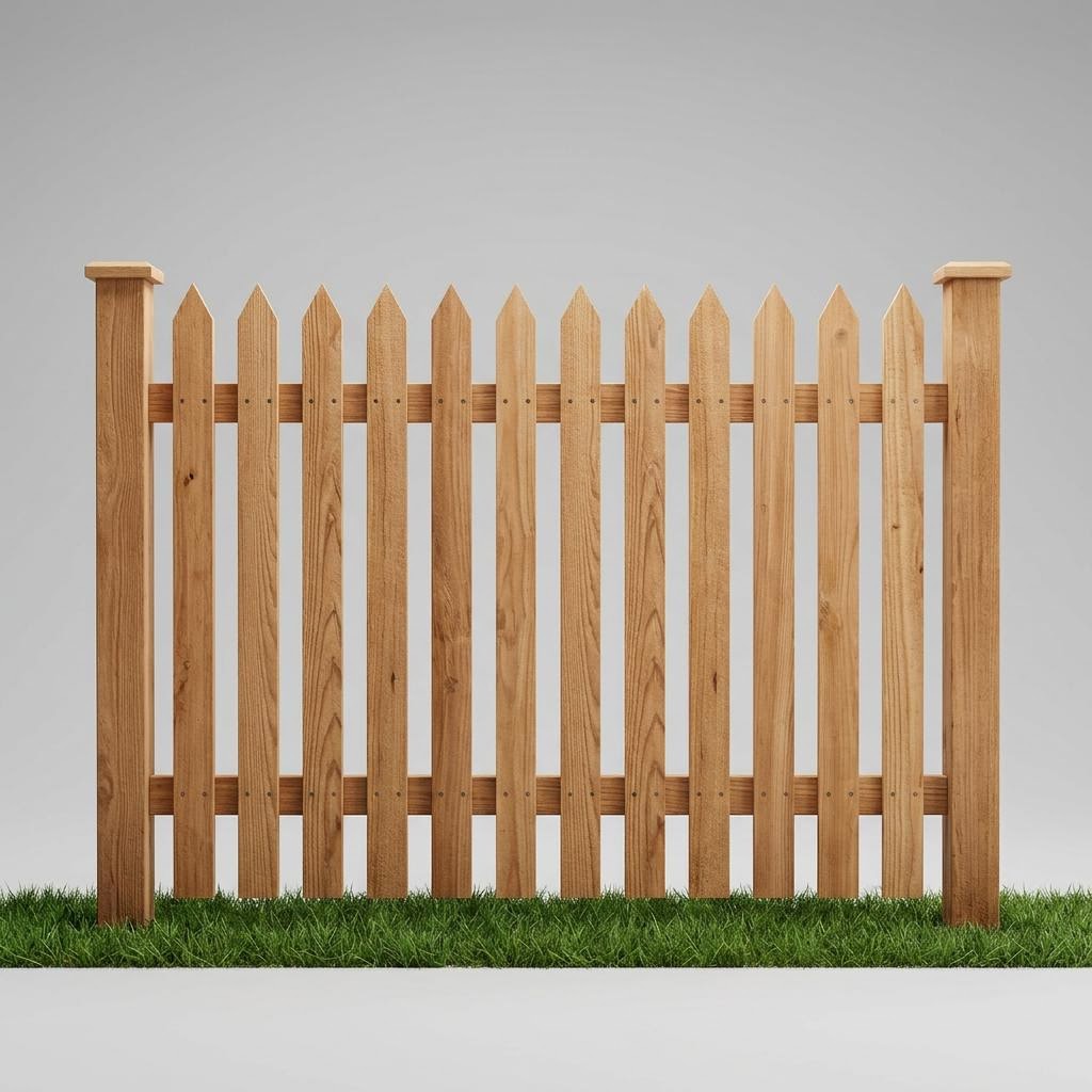 Picket style cedar fencing