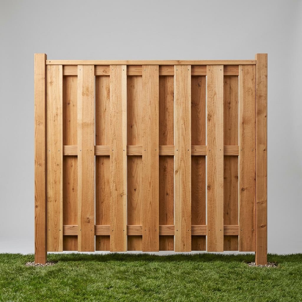 Shadowbox style cedar fencing