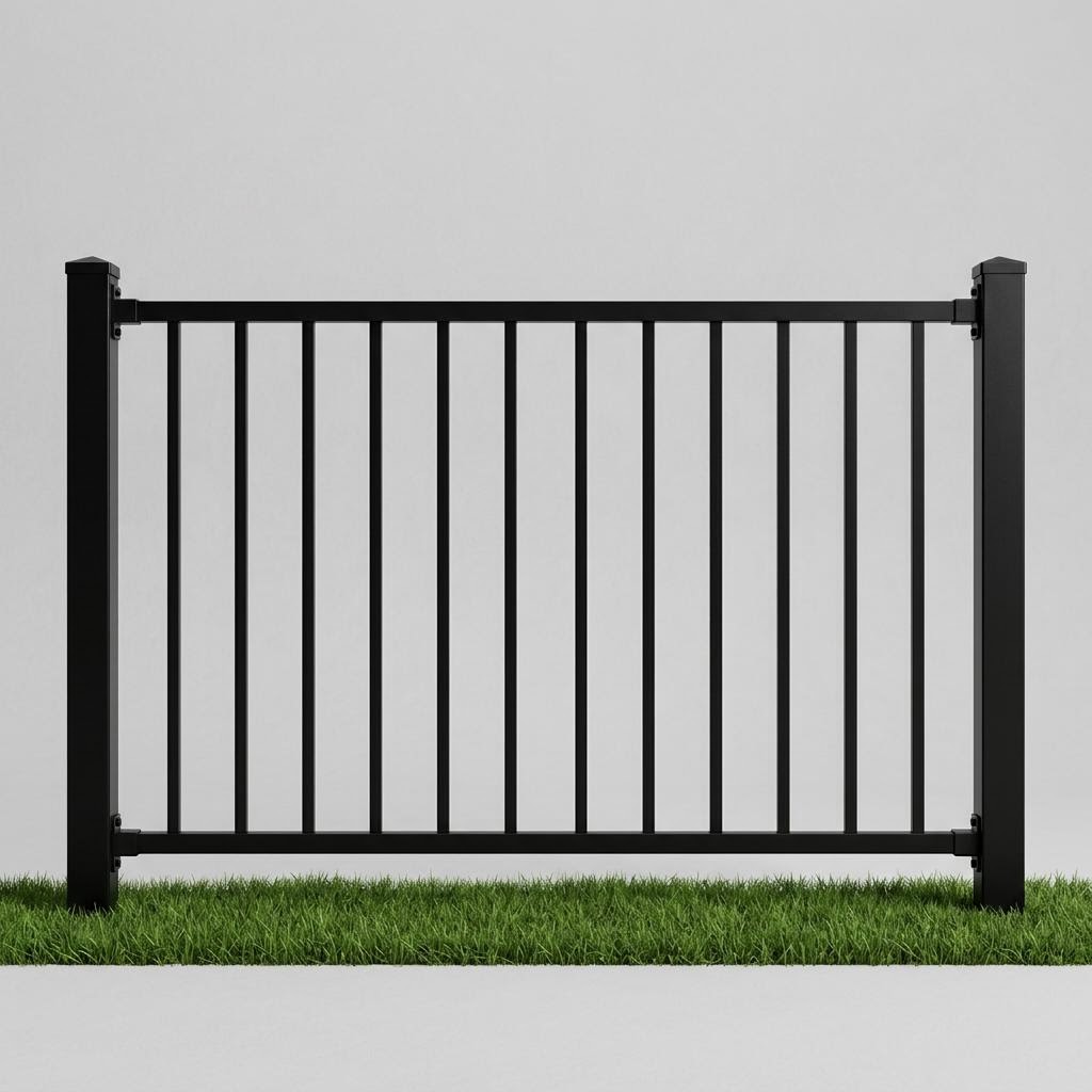 Flat Top style ornamental iron fencing