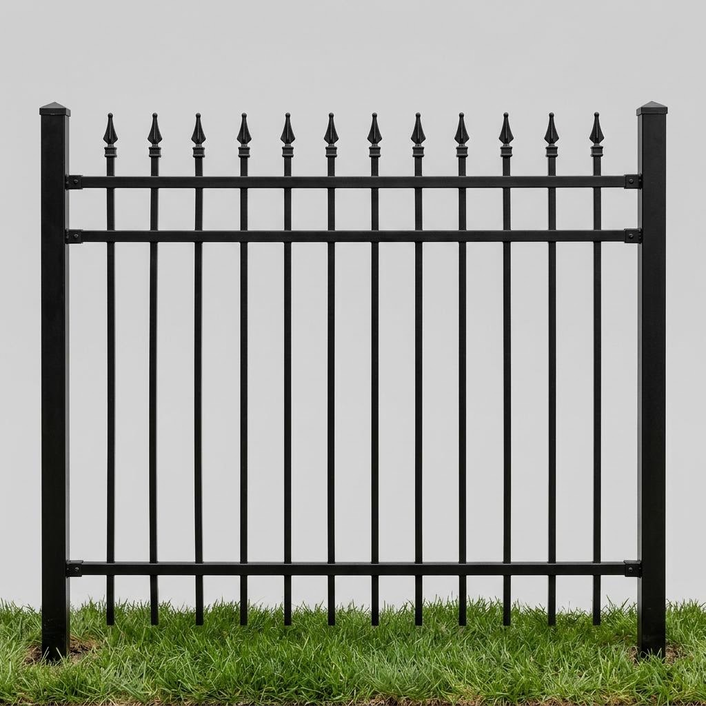 Spear Top style ornamental iron fencing