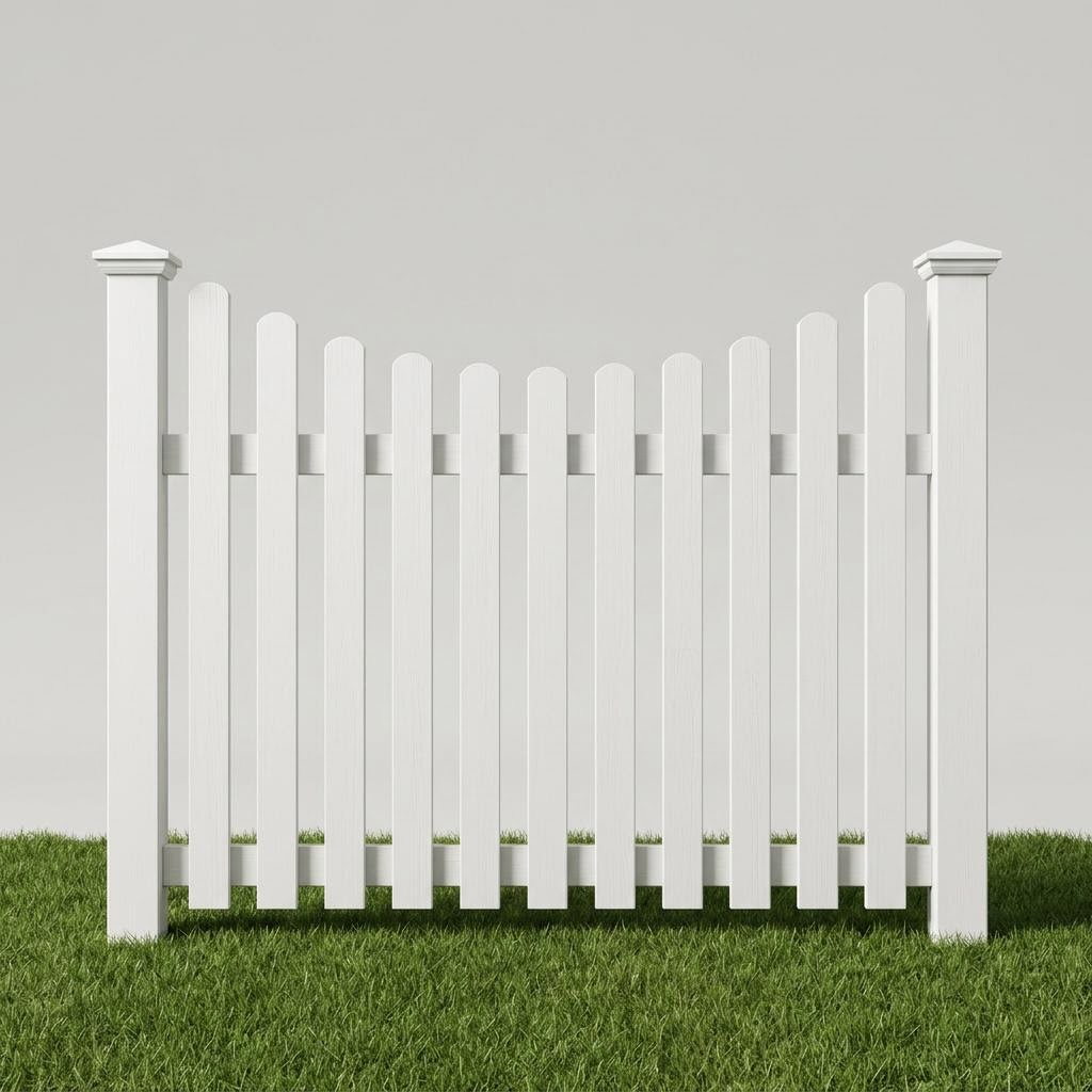 Scalloped style picket fencing