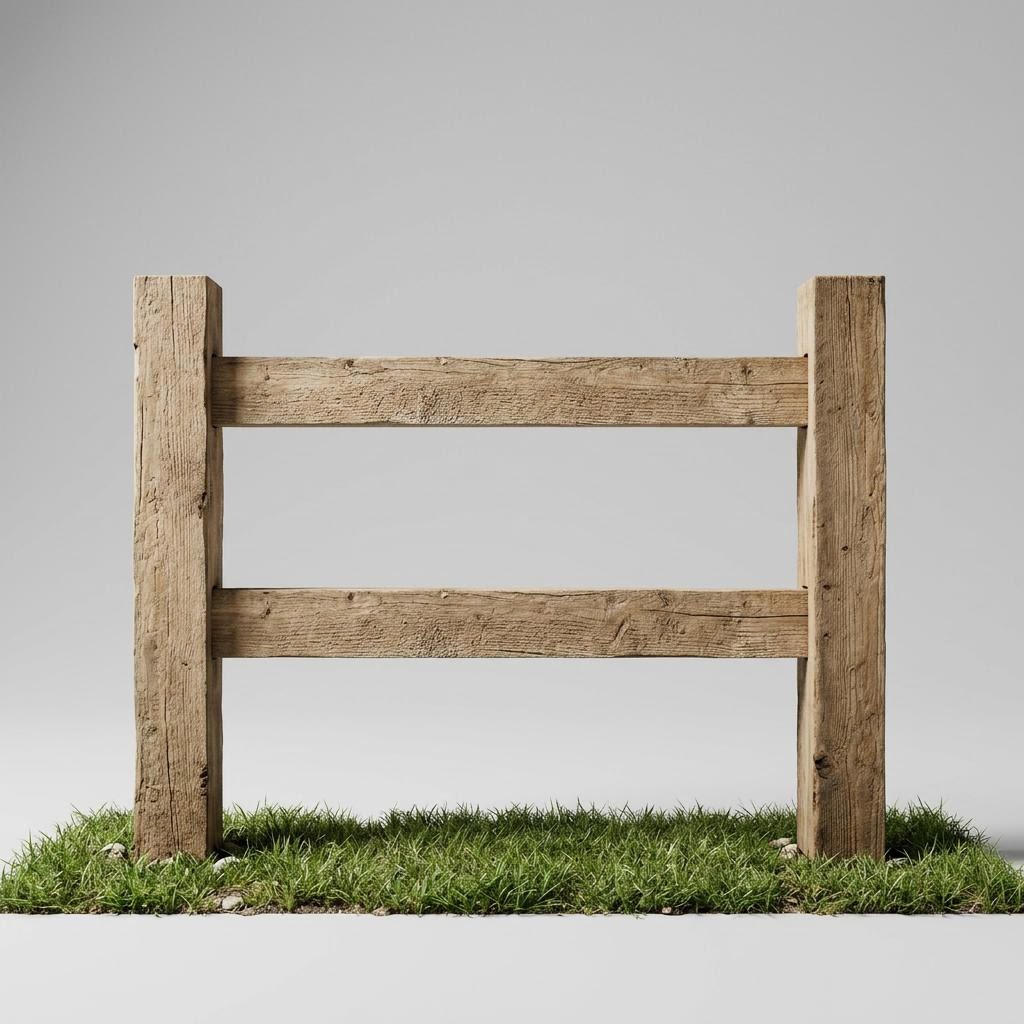 Rough Sawn style post and rail fencing