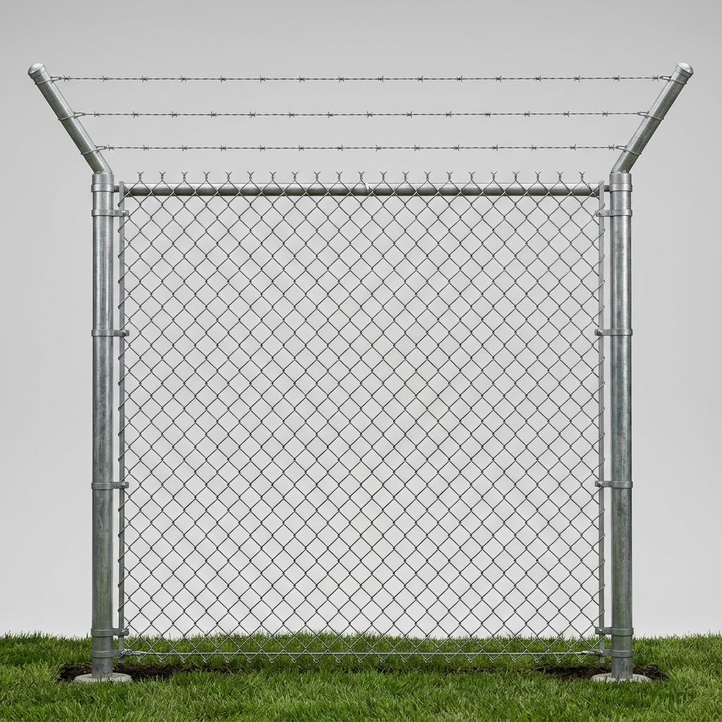 Chain Link with Barbed Wire style security fencing