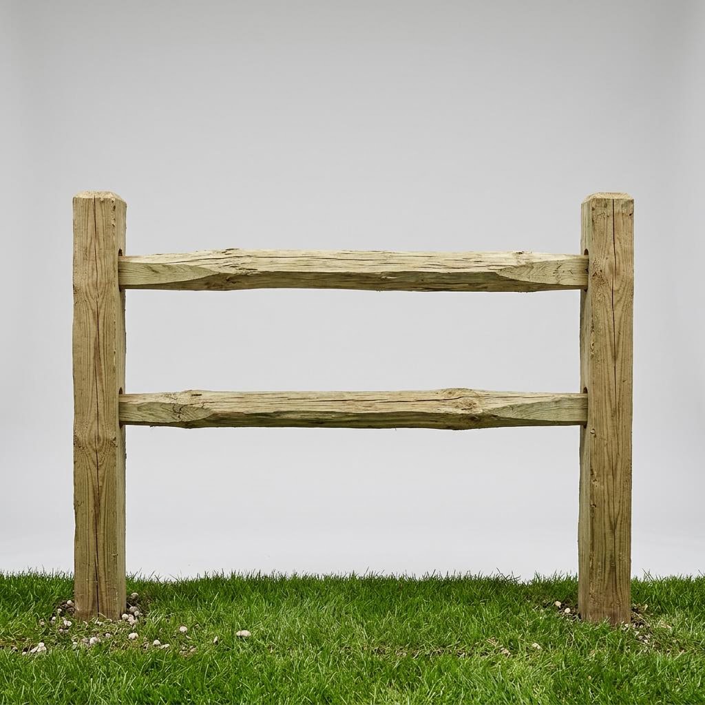 Treated Pine style split rail fencing