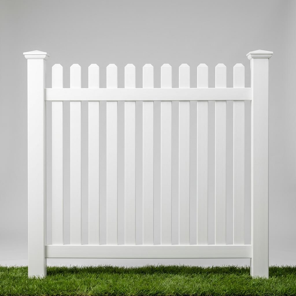 Picket style vinyl fencing
